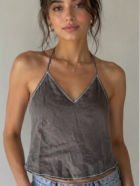 DISSH Black Halter Camisole Top